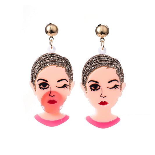 Acrylic goddess of freedom earrings MIC-XueP039