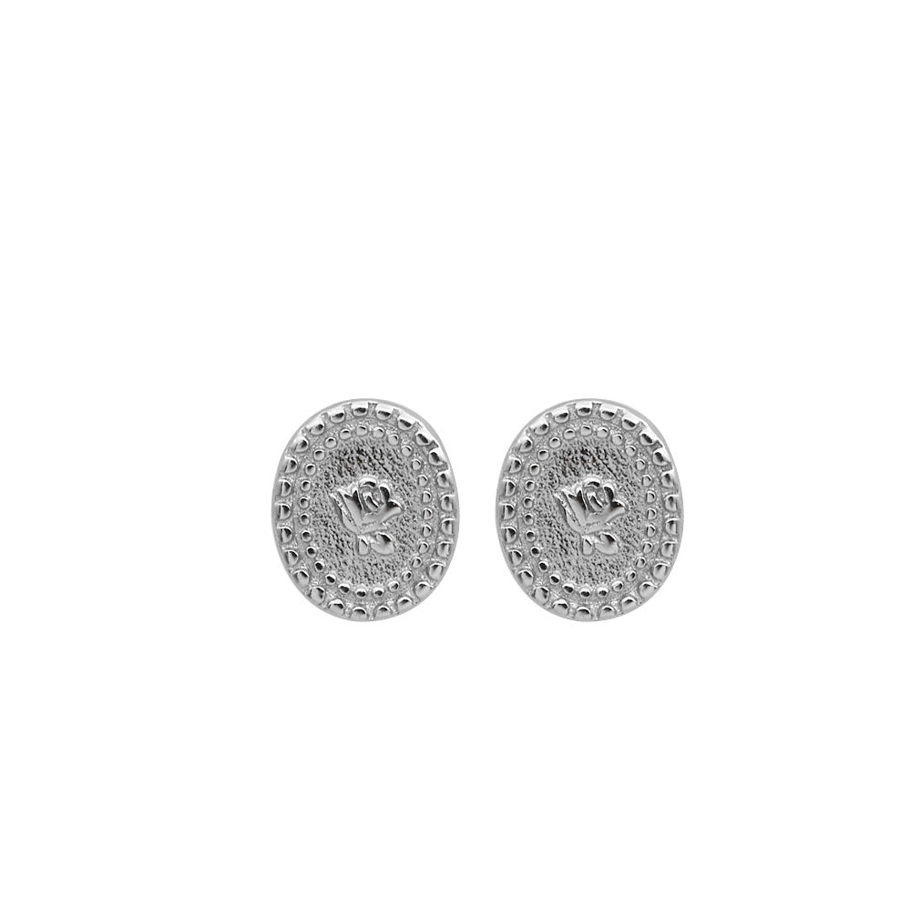 S925 Sterling silver oval earrings MIC-DeL008