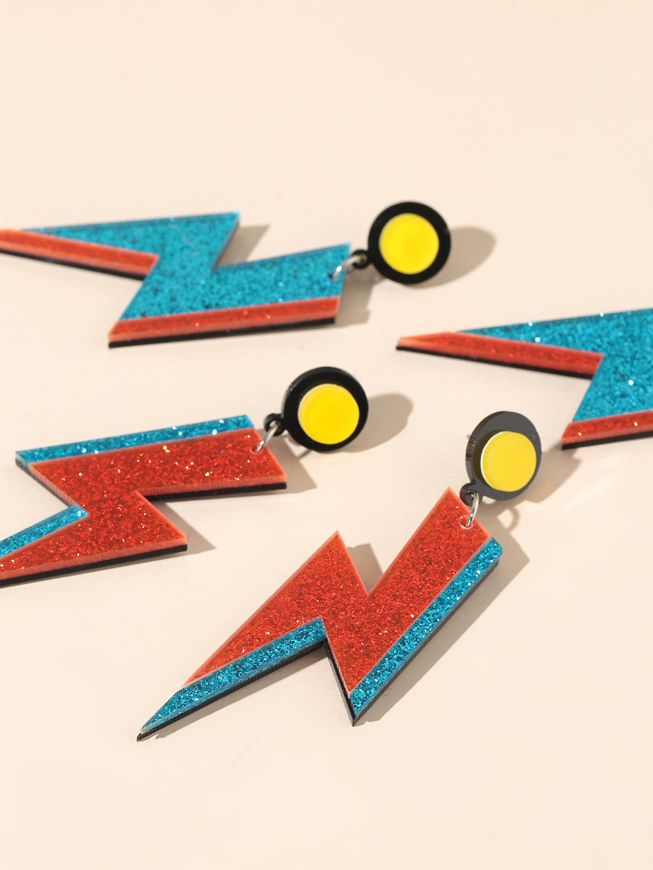 Acrylic Colorful Lightning Earrings (Minimo de compra 2) MIC-GanL016