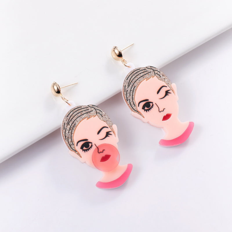 Acrylic Goddess of Liberty Earrings MIC-XueP069