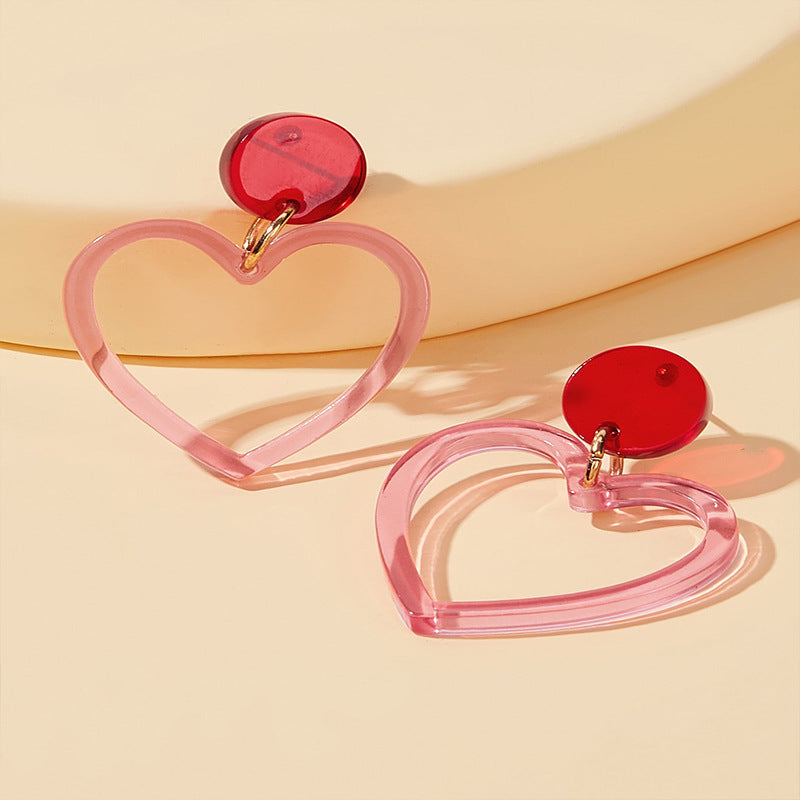 Acrylic geometric heart earrings MYA-KaiQ044