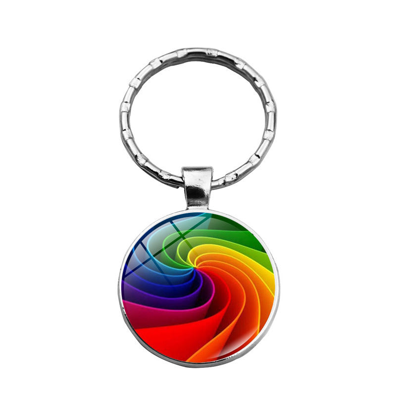 rainbow flowers gay pride keychain pendant LGBT MIC-XuS025