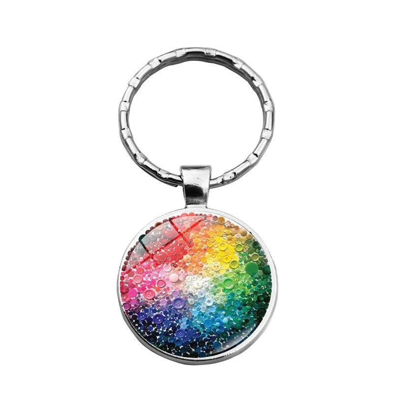 rainbow flowers gay pride keychain pendant LGBT MIC-XuS025