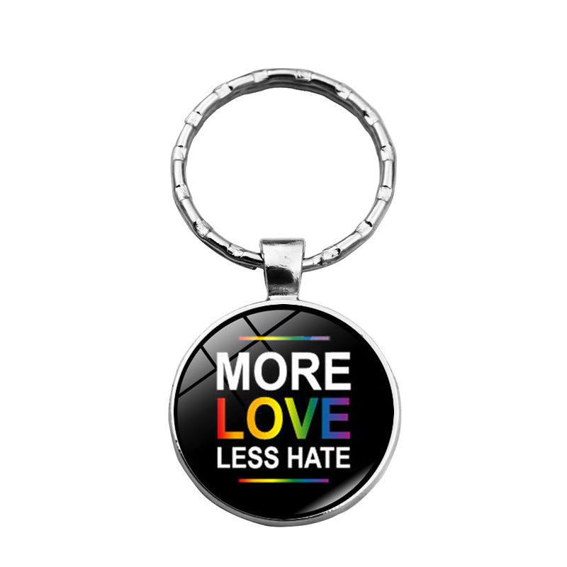 rainbow flowers gay pride keychain pendant LGBT MIC-XuS025