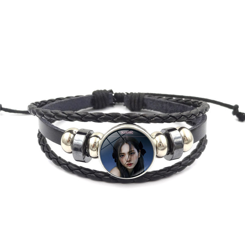 Alloy BLACKPINK woven leather bracelet MYA-ShuS003