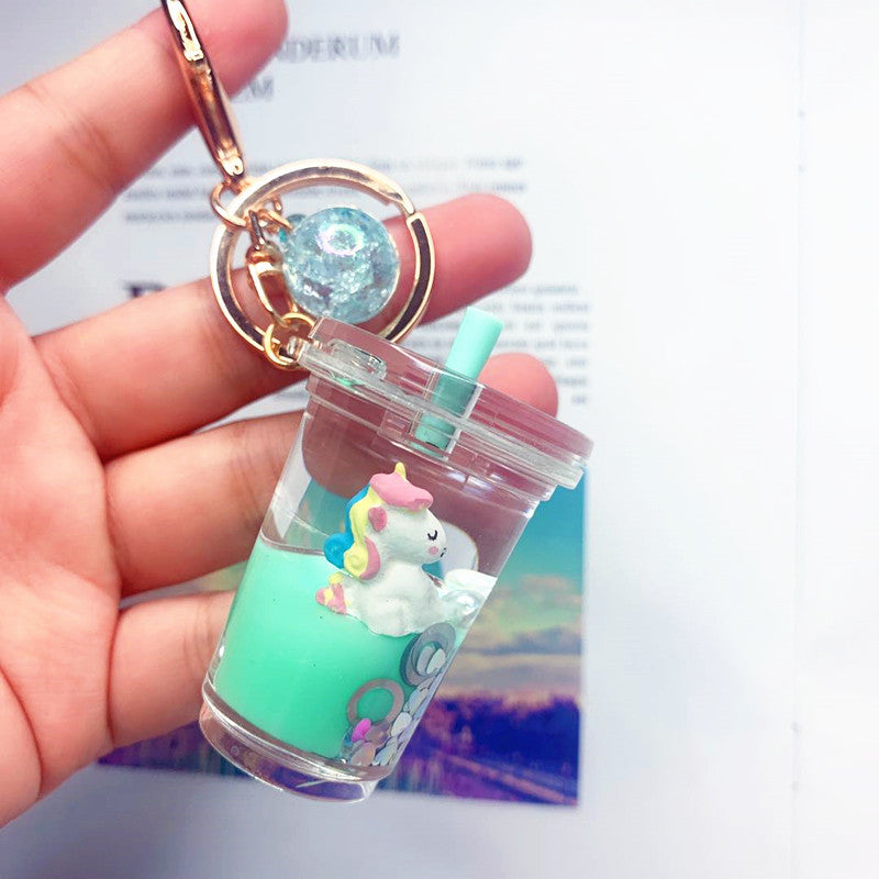 PVC cartoon floating oil keychain MYA-DMF011