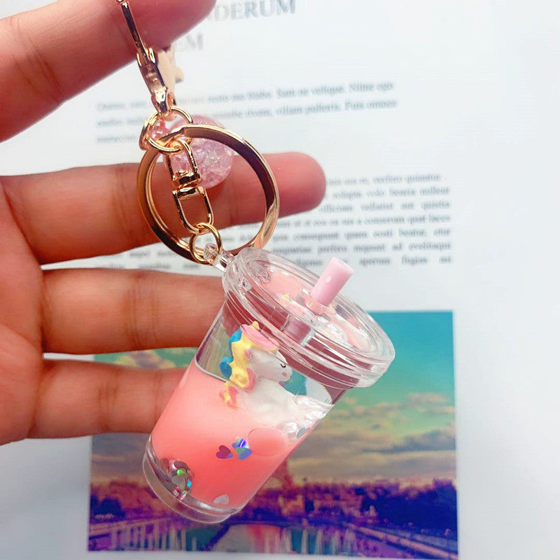 PVC cartoon floating oil keychain MYA-DMF011