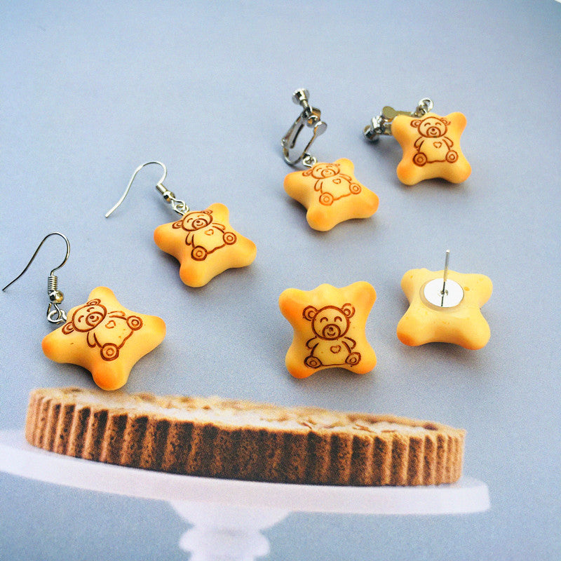 Resin Bear Biscuit Ear Clip (Minimo de Compra 2) MIC-ChouT022