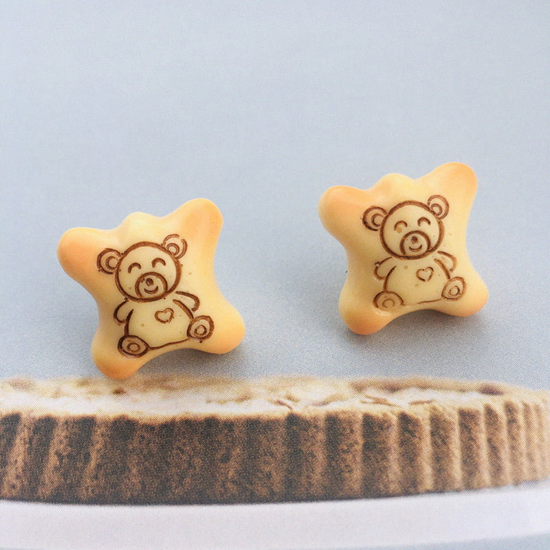 Resin Bear Biscuit Ear Clip (Minimo de Compra 2) MIC-ChouT022