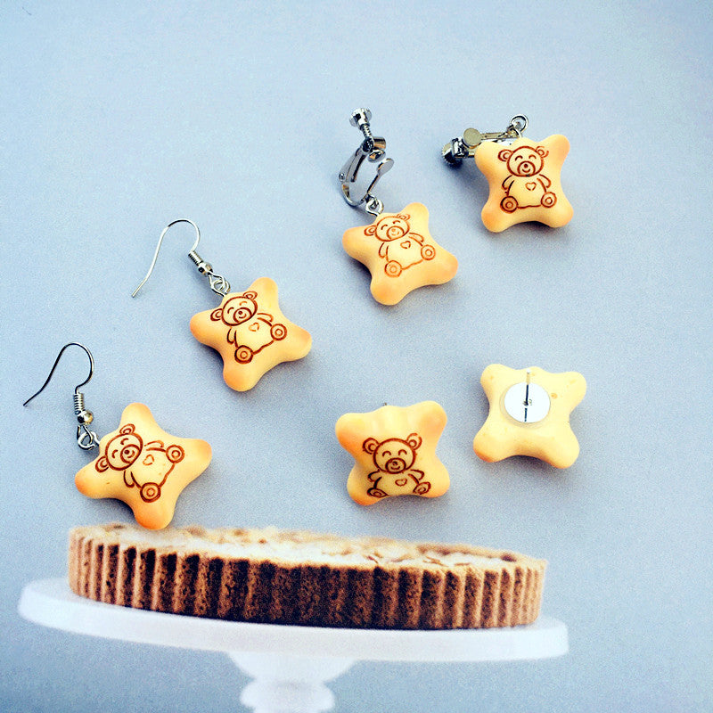 Resin Bear Biscuit Ear Clip (Minimo de Compra 2) MIC-ChouT022