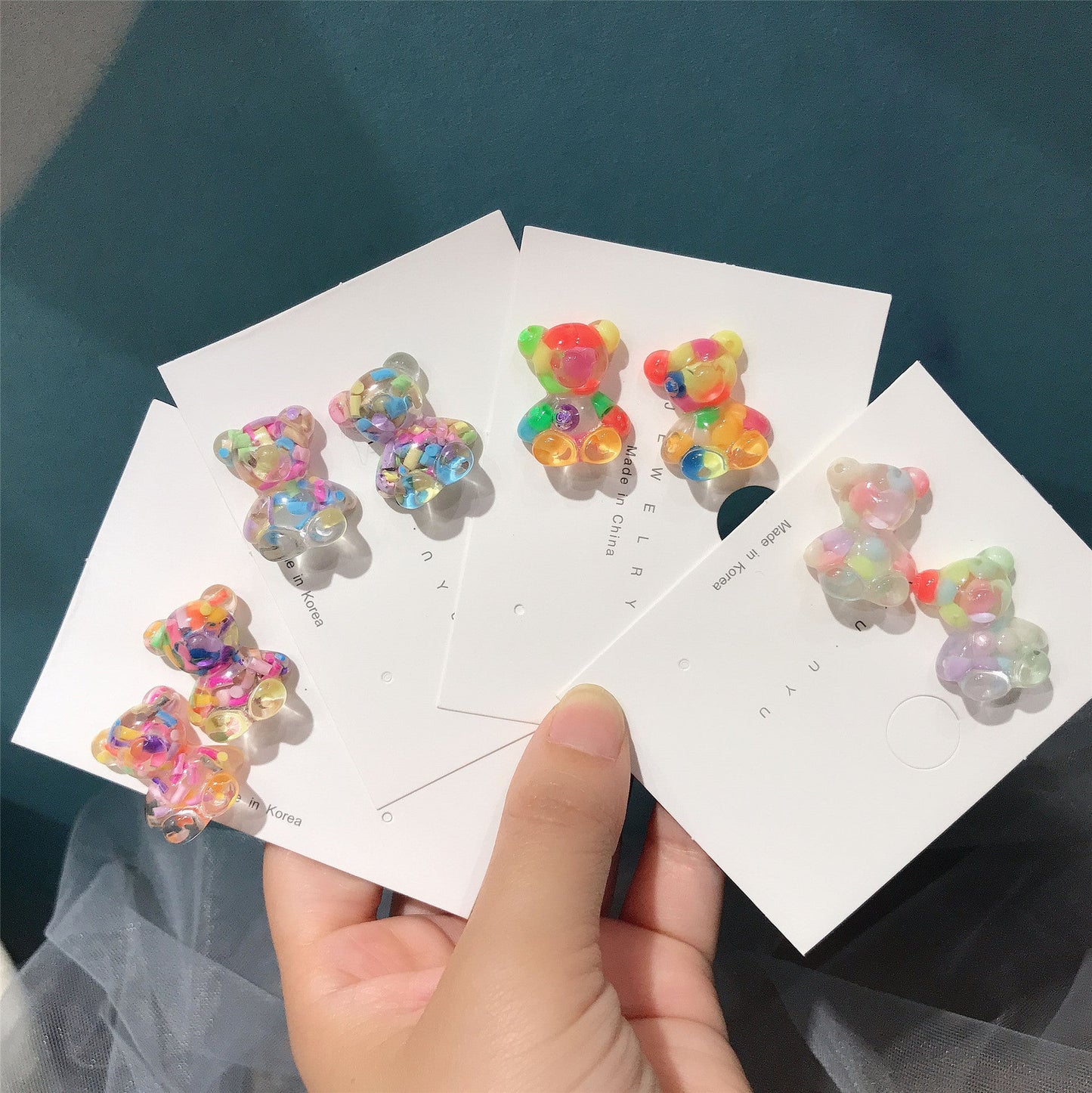 Resin Bear Color Earrings MIC-YiJ016