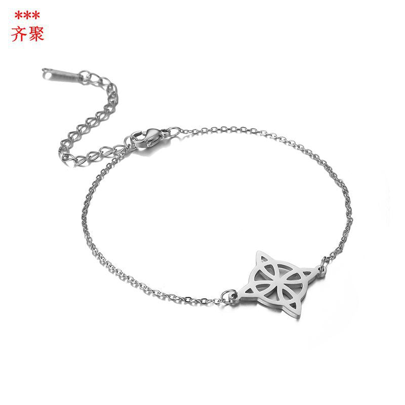 Bracelet Stainless Steel Openwork Flower Adjustable QiJu002