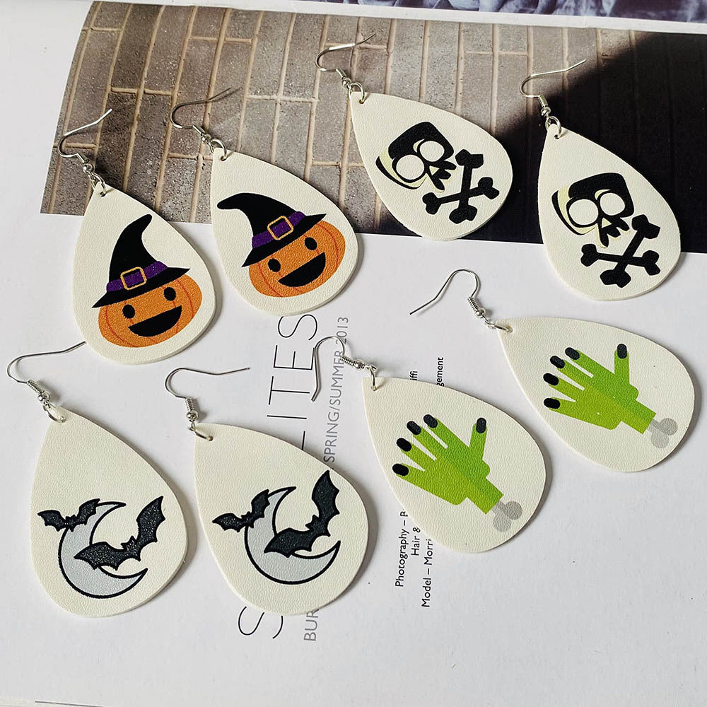 Acrylic Halloween pumpkin lantern double-sided earrings (Minimo de Compra 2) MIC-ChenY014