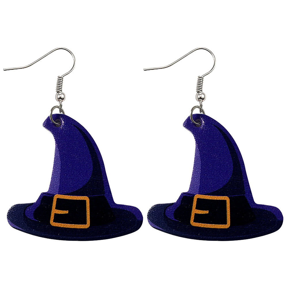 Acrylic Halloween pumpkin lantern double-sided earrings (Minimo de Compra 2) MIC-ChenY014