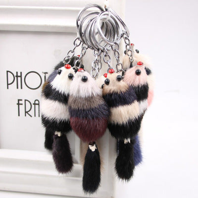 Alloy Little Fox Imitation Hair Pendant Keychain MIC-Zuge019