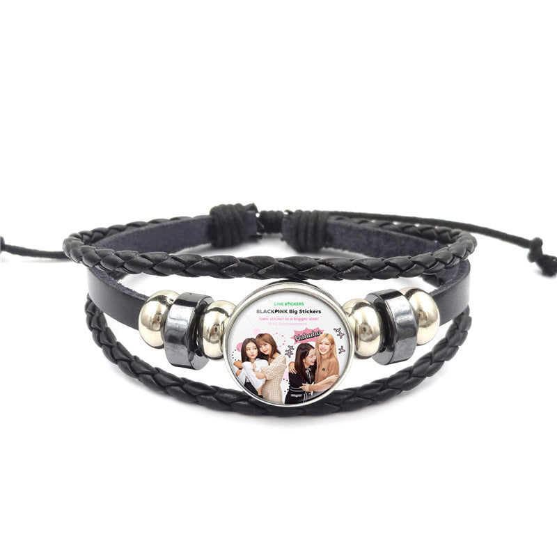 Alloy BLACKPINK woven leather bracelet MYA-ShuS005