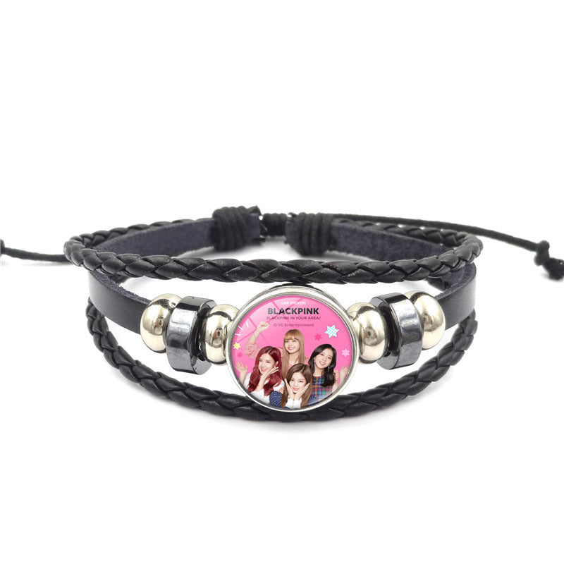 Alloy BLACKPINK woven leather bracelet MYA-ShuS005