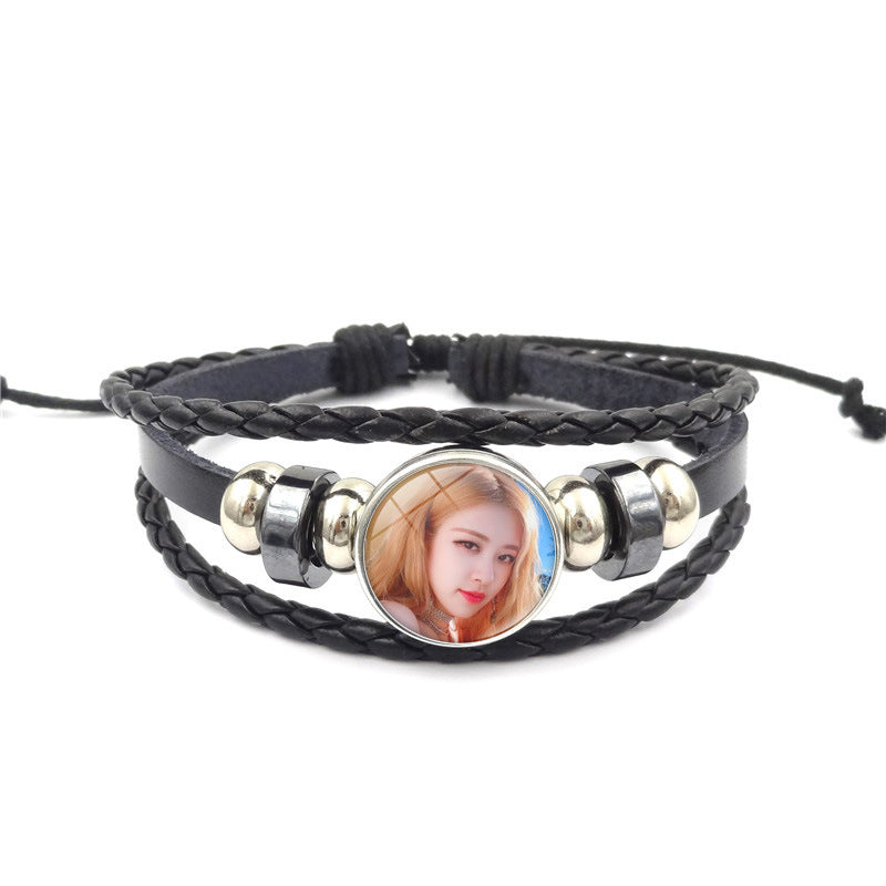 Alloy BLACKPINK woven leather bracelet MYA-ShuS005