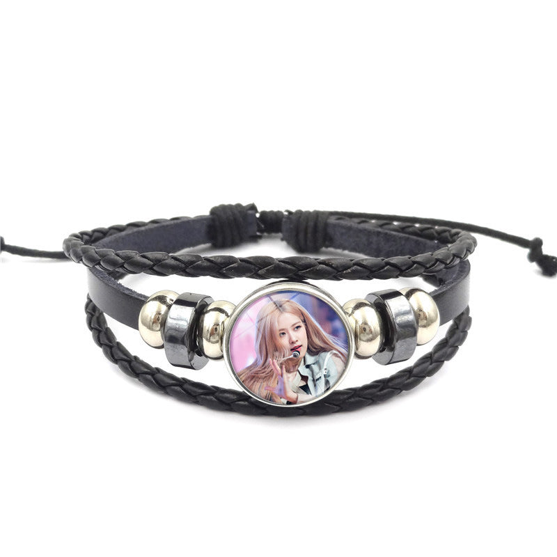 Alloy BLACKPINK woven leather bracelet MYA-ShuS005