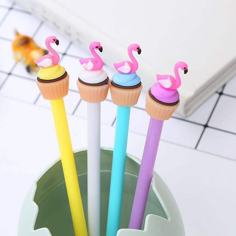 Flamingo Ice Cream Silicone Plastic Ballpoint Pen Liuj006