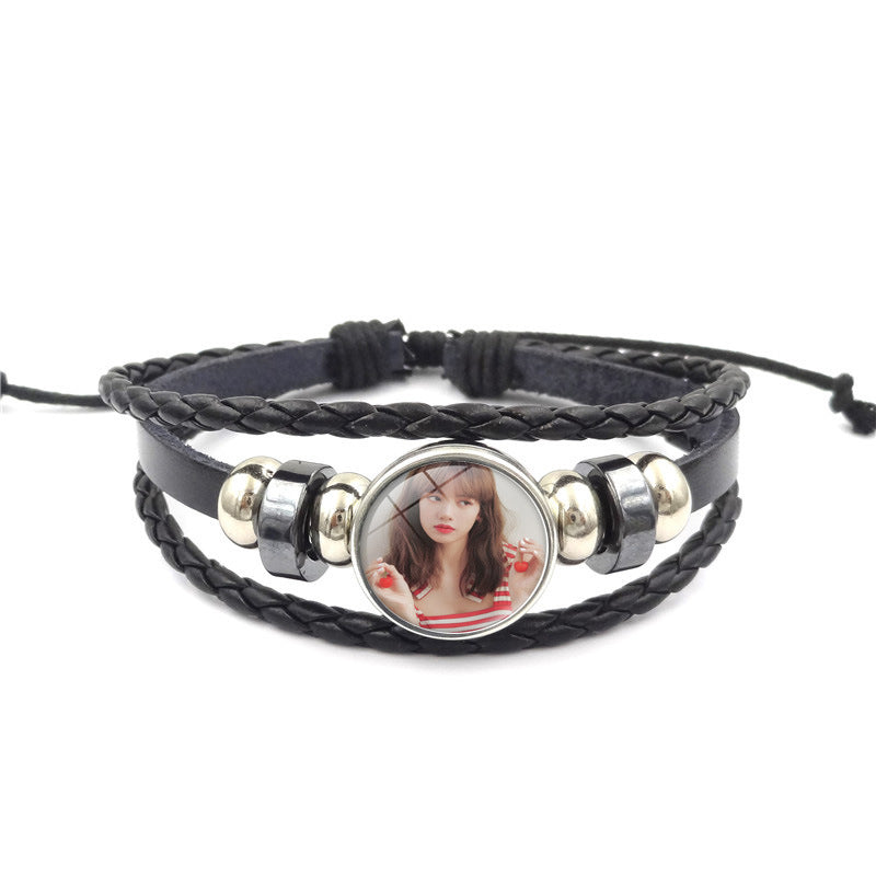 Alloy BLACKPINK woven leather bracelet MYA-ShuS005