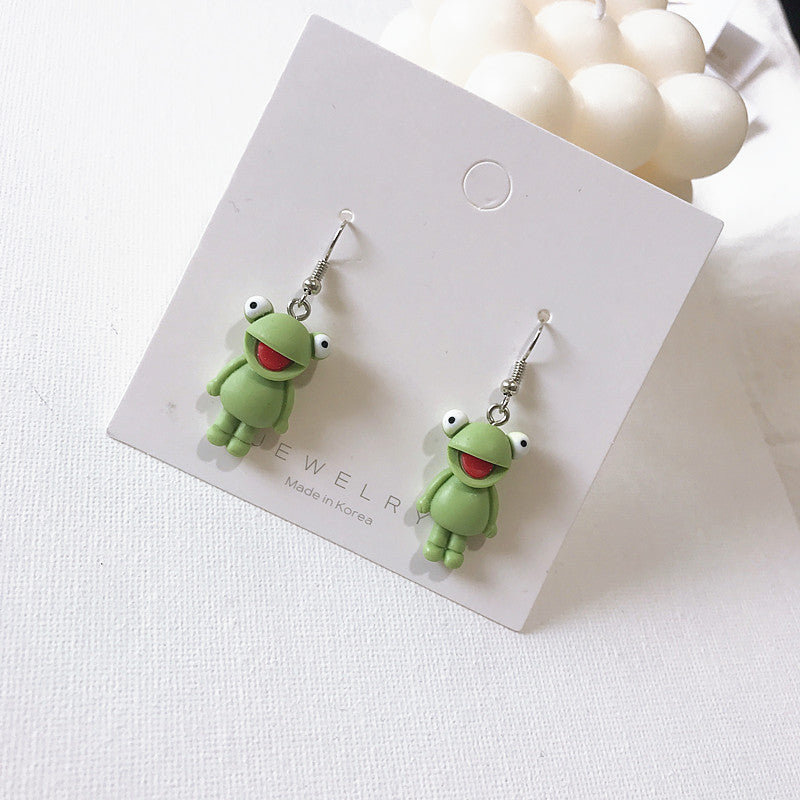 Resin Earrings Cute Cartoon Asymmetrical (M) MIC-shier008