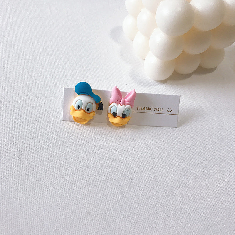 Resin Earrings Cute Cartoon Asymmetrical (M) MIC-shier008