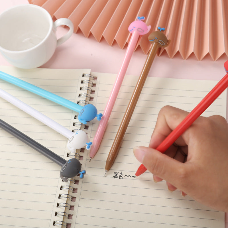 cute cartoon pen dull cute soft rubber head student neutral pen HWJ003