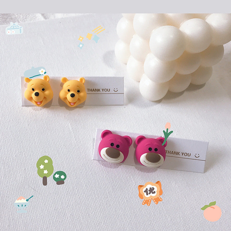 Resin Earrings Cute Cartoon Asymmetrical (M) MIC-shier008