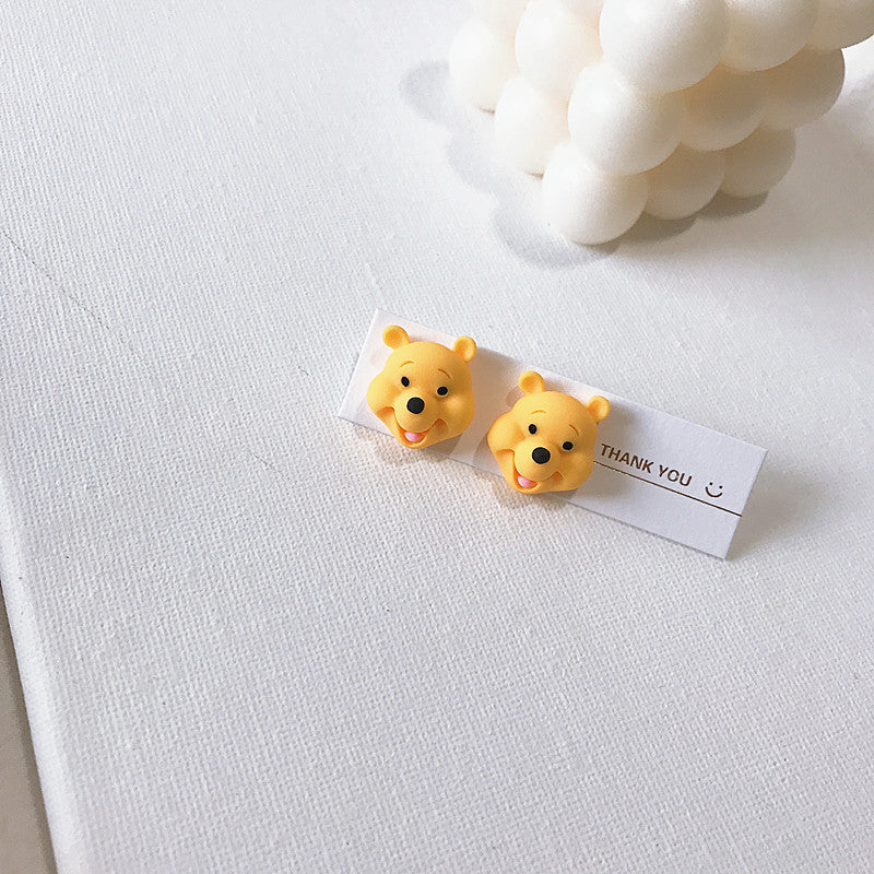 Resin Earrings Cute Cartoon Asymmetrical (M) MIC-shier008