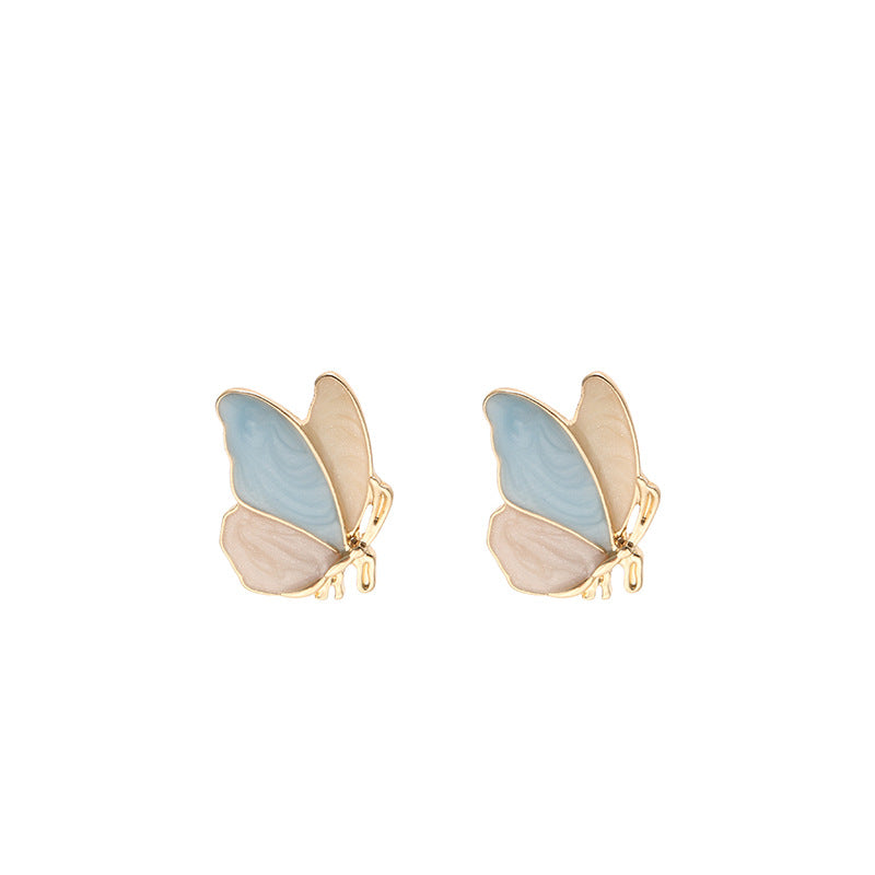 Alloy blue butterfly earringsMIC-LSY030