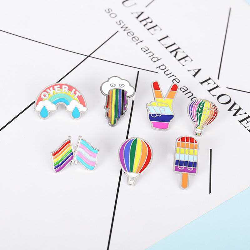 Alloy cartoon colorful flag brooch (Minimo de Compra 2) MIC-BaiF007