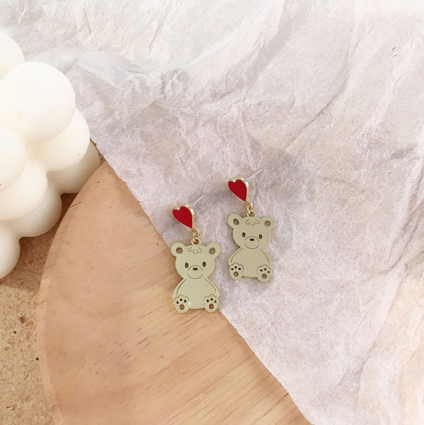 Resin Love Bear Earrings MIC-JiX017