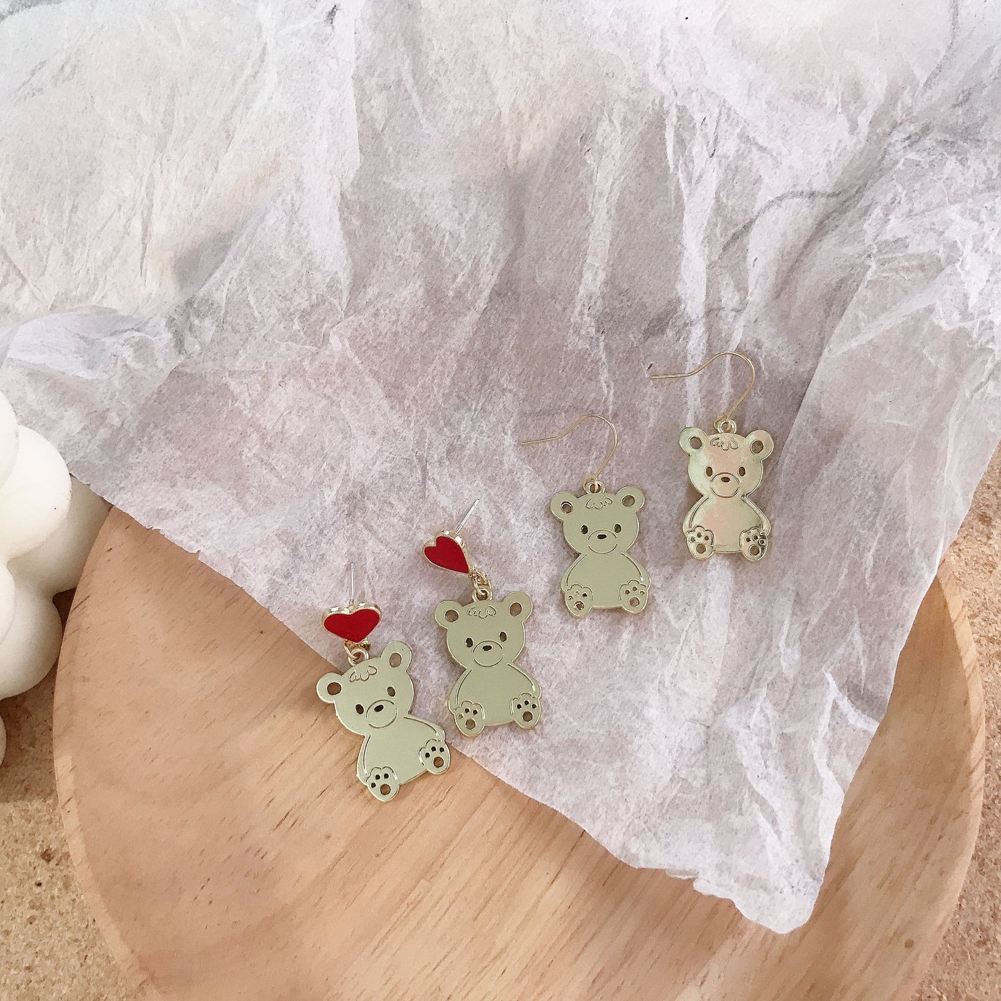 Resin Love Bear Earrings MIC-JiX017