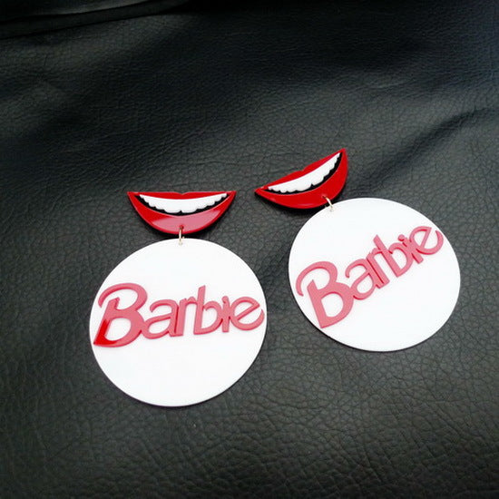 Acrylic Big Mouth Barbie Earrings MIC-NingD023