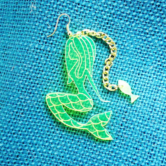 Acrylic mermaid shaped earrings MYA-NingD019