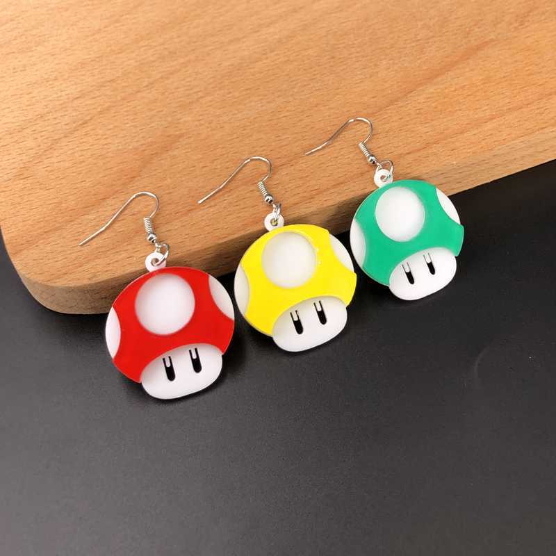 Acrylic geometric mushroom earrings（Minimo de compra 2）MYA-OuG026