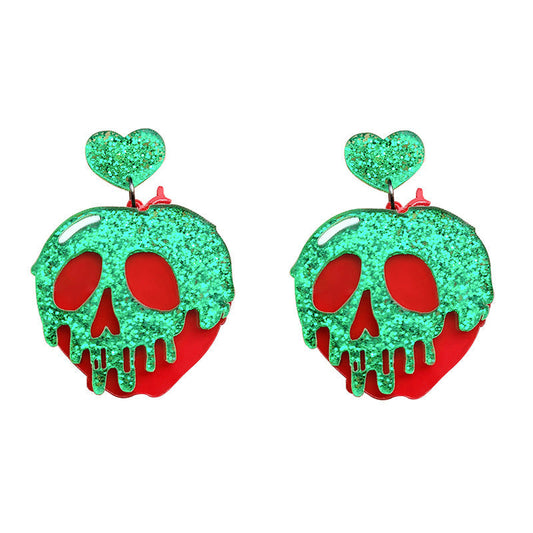 Acrylic Skull Heart Earrings MYA-XueP045