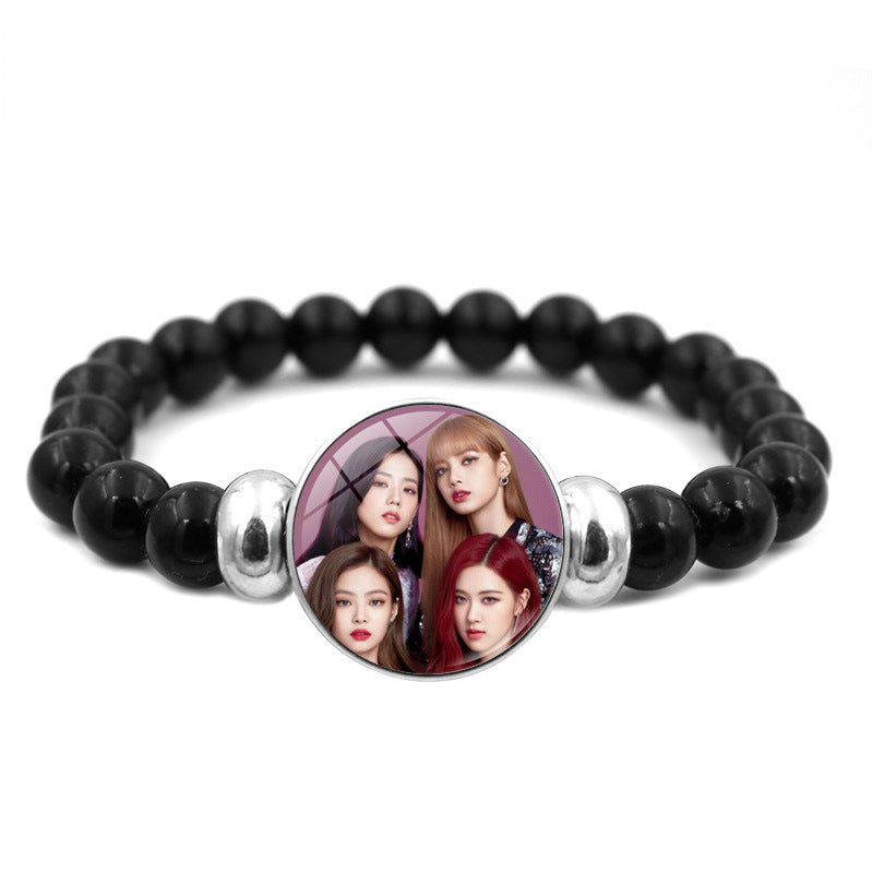 Alloy BLACKPINK Elastic Beaded Bracelet MIC-ShuS004