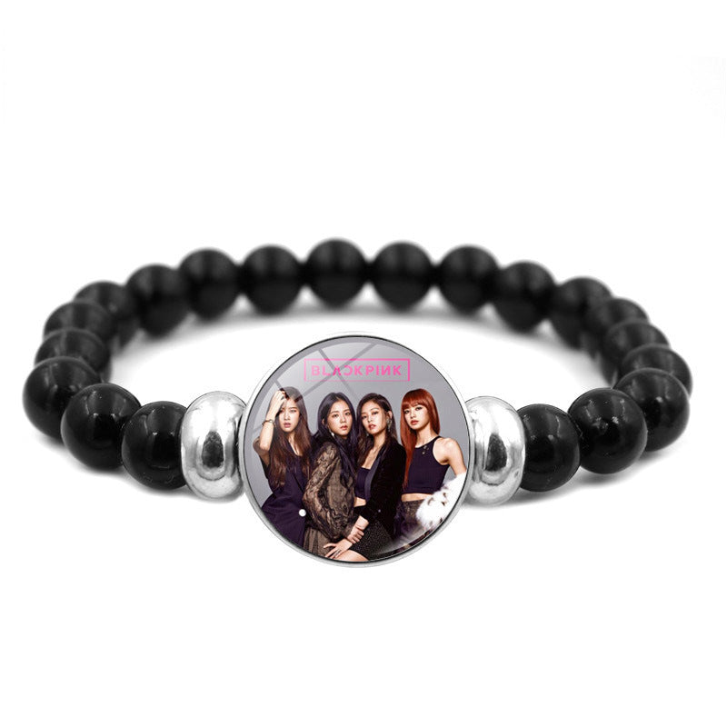 Alloy BLACKPINK Elastic Beaded Bracelet MIC-ShuS004