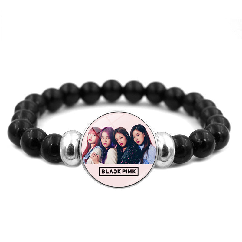 Alloy BLACKPINK Elastic Beaded Bracelet MIC-ShuS004