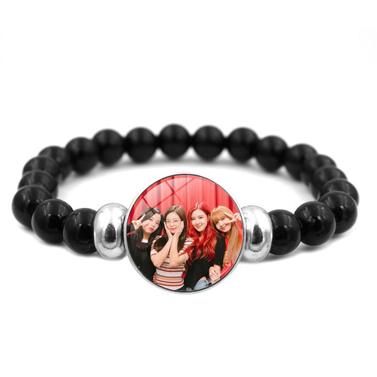 Alloy BLACKPINK Elastic Beaded Bracelet MIC-ShuS004