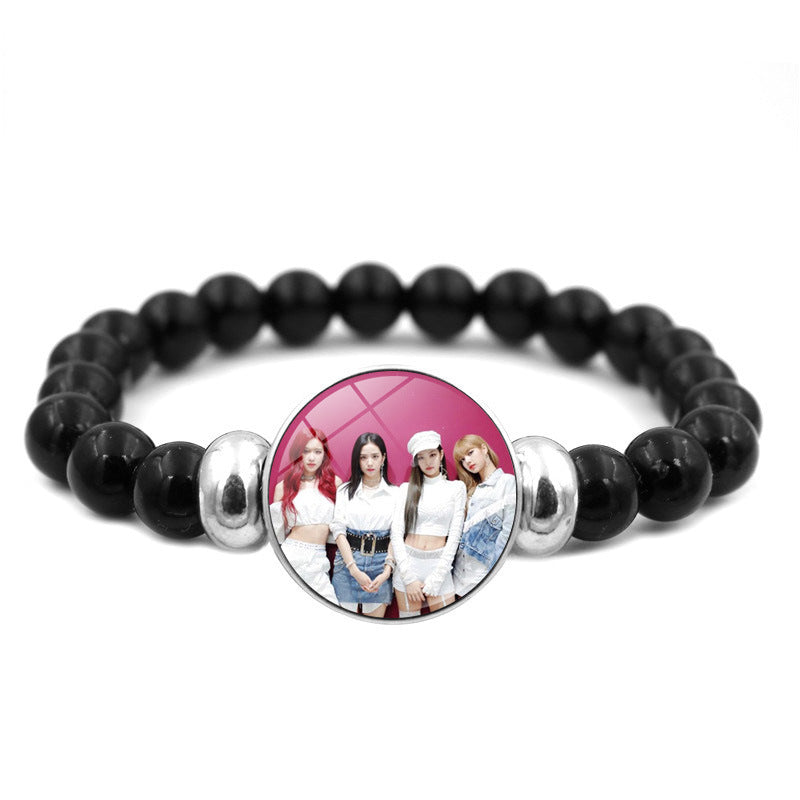 Alloy BLACKPINK Elastic Beaded Bracelet MIC-ShuS004