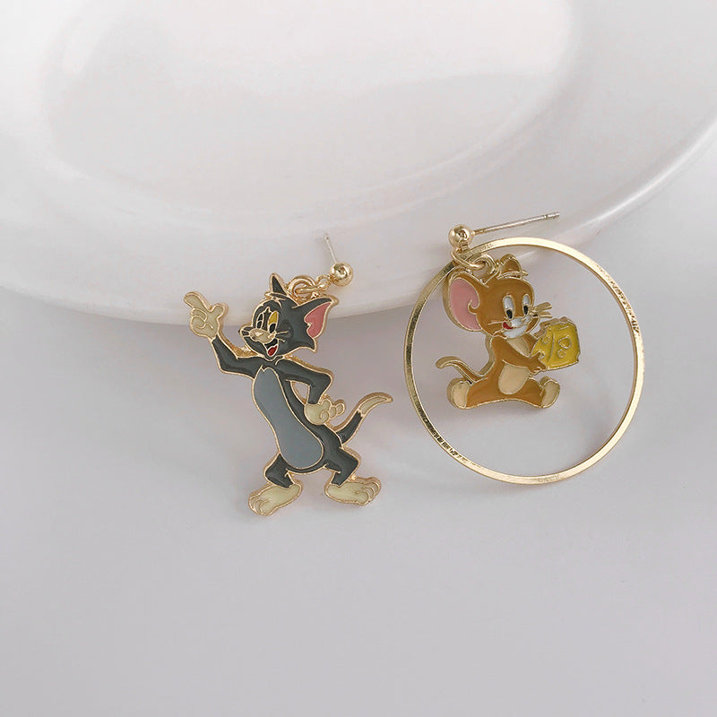 Alloy cartoon cat and mouse earrings （Minimo de compra 2） MYA-FuZ011