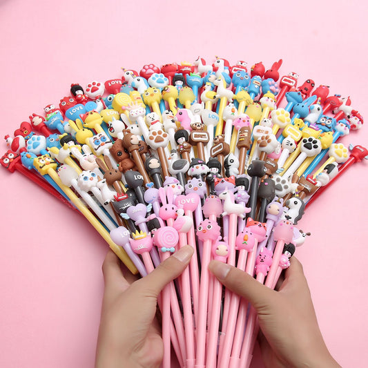 cute cartoon pen dull cute soft rubber head student neutral pen HWJ003