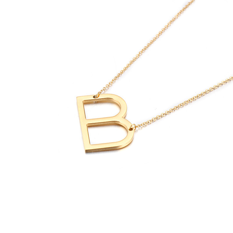 Necklaces Stainless Steel English Alphabet PREMKAL001