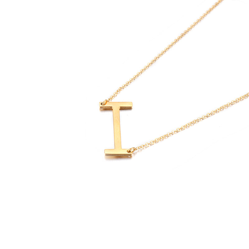 Necklaces Stainless Steel English Alphabet PREMKAL001