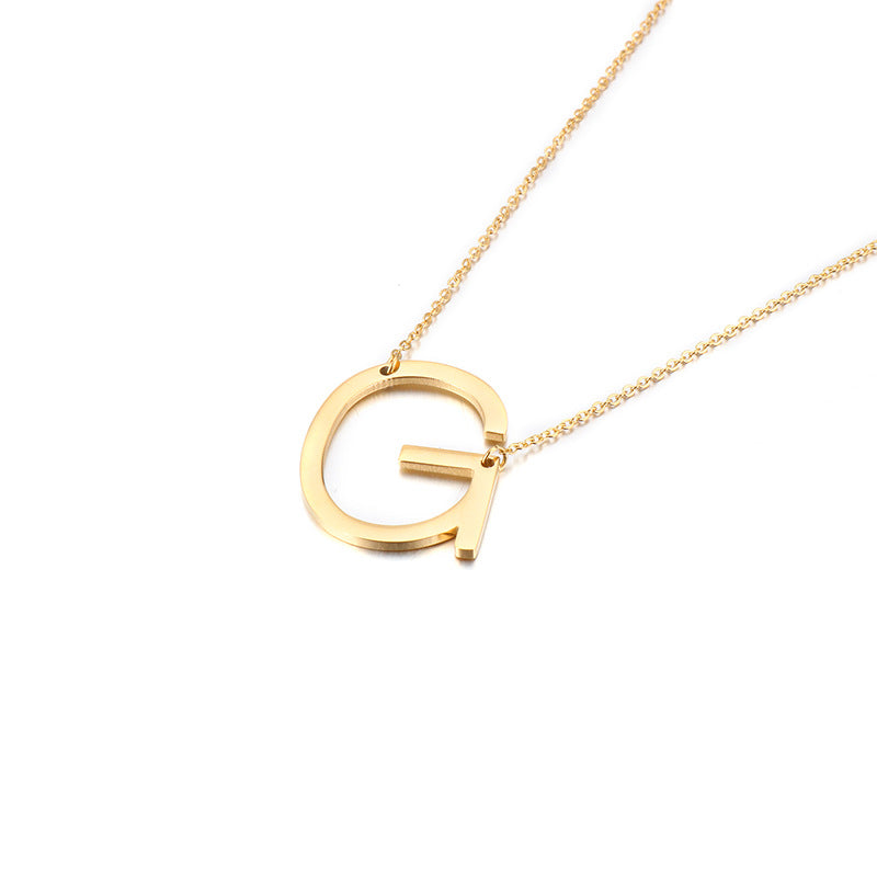 Necklaces Stainless Steel English Alphabet PREMKAL001