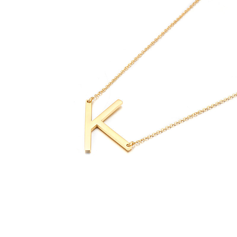 Necklaces Stainless Steel English Alphabet PREMKAL001