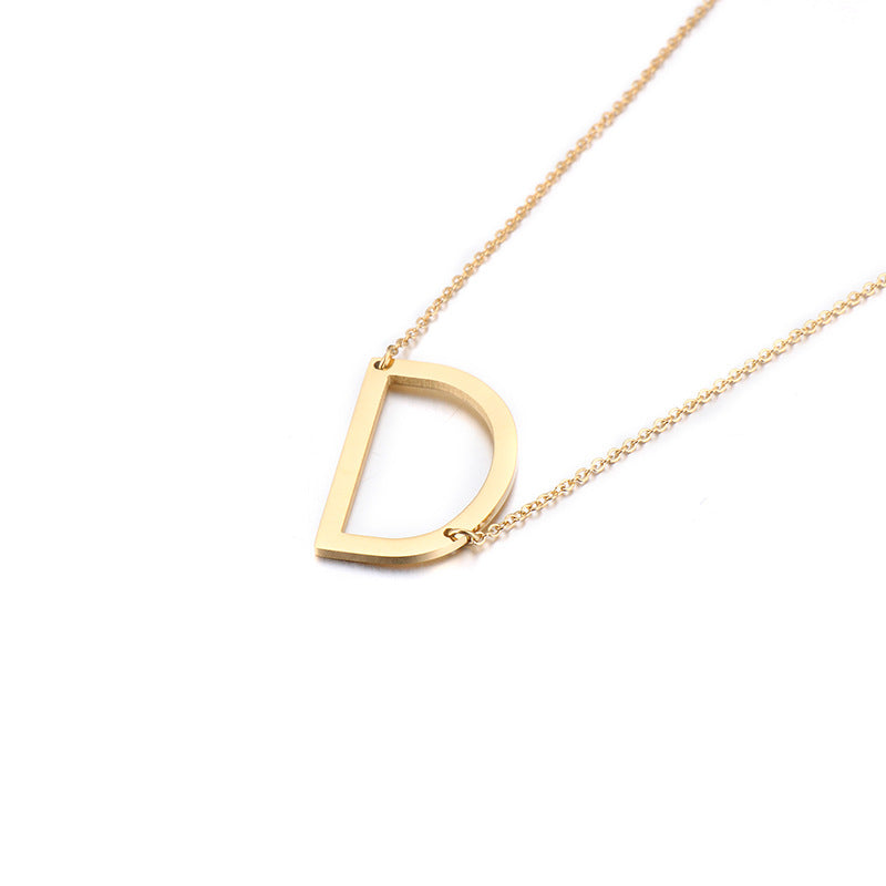 Necklaces Stainless Steel English Alphabet PREMKAL001